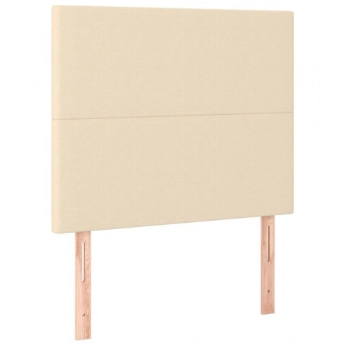 Kontinentalseng med madras 100×200 cm - stof, cremefarvet