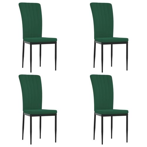 Spisebordsstole 4 stk. velour mørkegrøn
