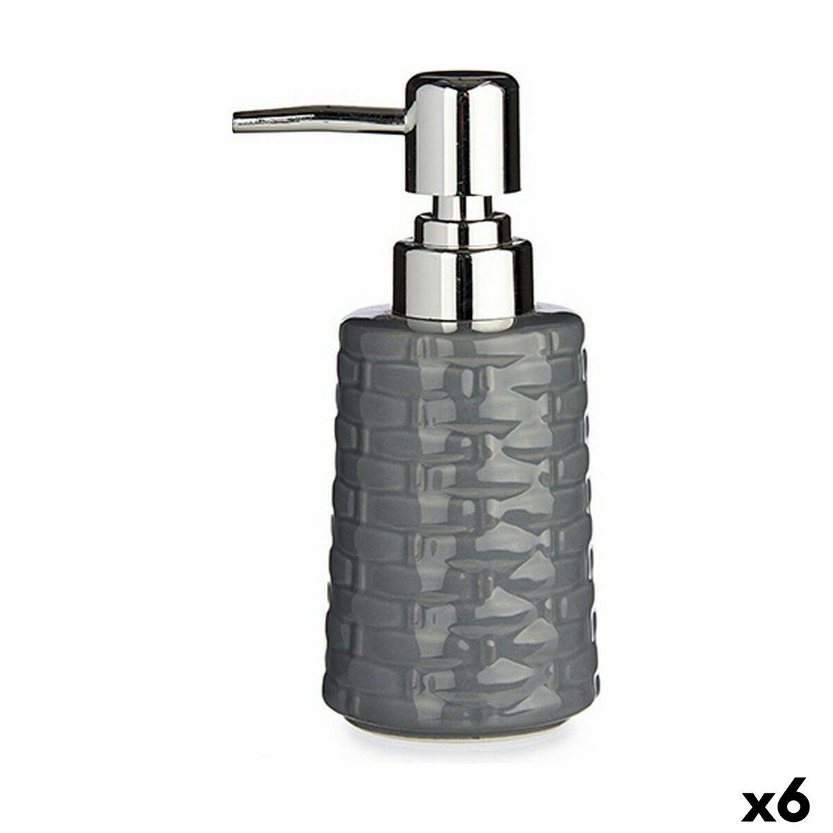 Sæbedispenser Berilo - grå/sølv, keramik, 350 ml (6 stk.)