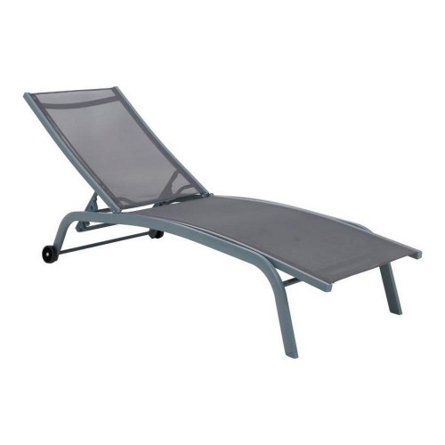 Solstol i PVC og aluminium - grå (187,5 × 64 × 97 cm)