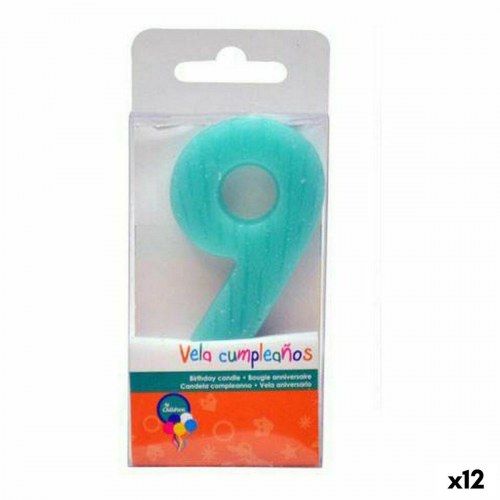 Kagelys tal 9 - fødselsdagslys, 12 stk.