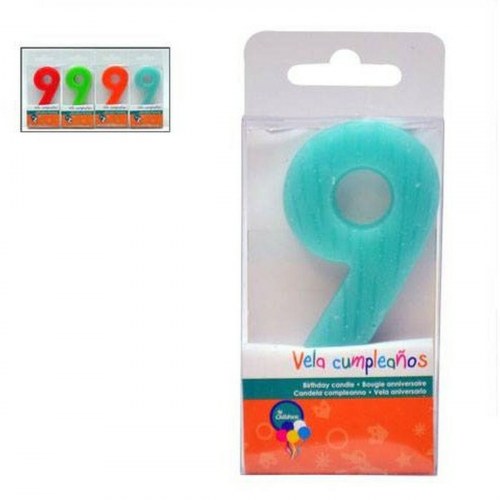 Kagelys tal 9 - fødselsdagslys, 12 stk.