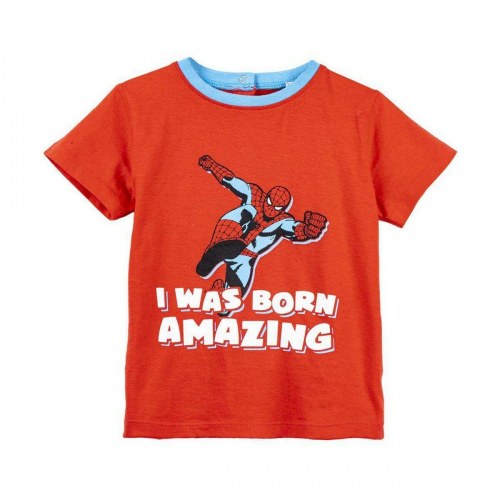 Spider-Man kortærmet T-shirt til drenge, rød - 18 mdr