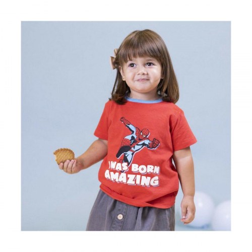 Spider-Man kortærmet T-shirt til drenge, rød - 18 mdr