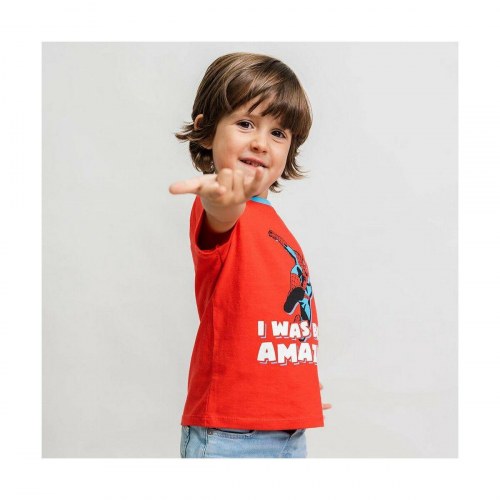 Spider-Man kortærmet T-shirt til drenge, rød - 18 mdr