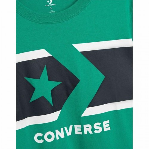 Børne Kortærmet T-shirt Converse Stripe Star Chevron Grøn - 12-13 år