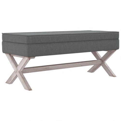 Opbevaringsbænk i stof - mørkegrå, 110×45×49 cm
