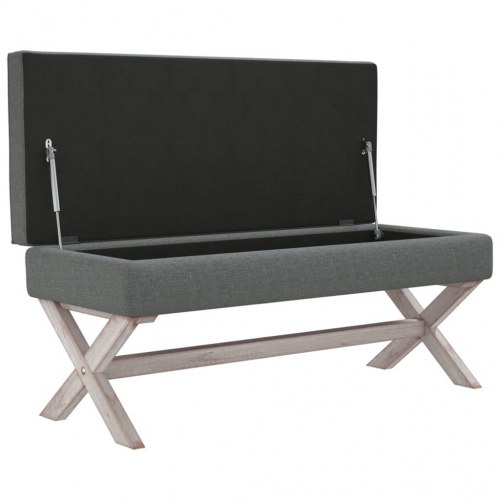 Opbevaringsbænk i stof - mørkegrå, 110×45×49 cm
