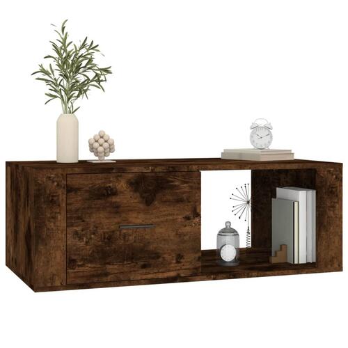 Sofabord 100x50,5x35 cm konstrueret træ røget egetræsfarve