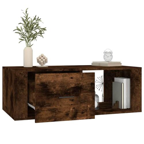 Sofabord 100x50,5x35 cm konstrueret træ røget egetræsfarve
