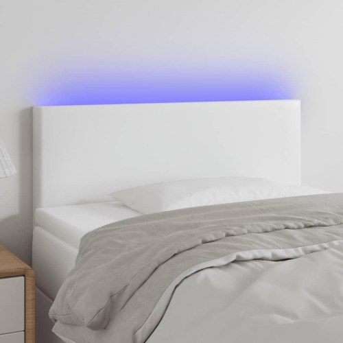 Sengegavl med LED-lys 80 x 5 x 78/88 cm - hvid