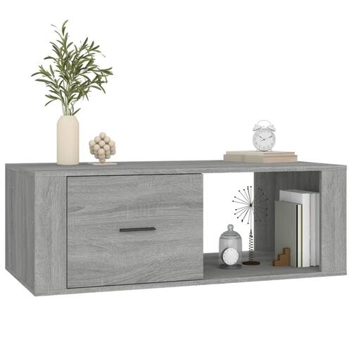 Sofabord 100x50,5x35 cm konstrueret træ grå sonoma-eg