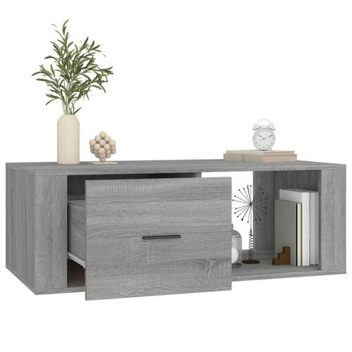 Sofabord 100x50,5x35 cm konstrueret træ grå sonoma-eg