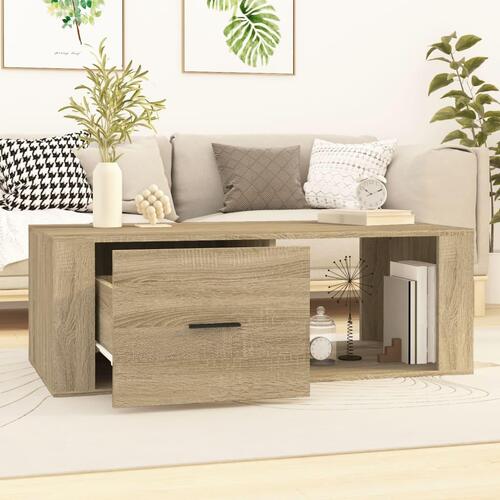 Sofabord 100x50,5x35 cm konstrueret træ sonoma-eg