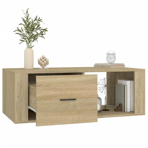 Sofabord 100x50,5x35 cm konstrueret træ sonoma-eg