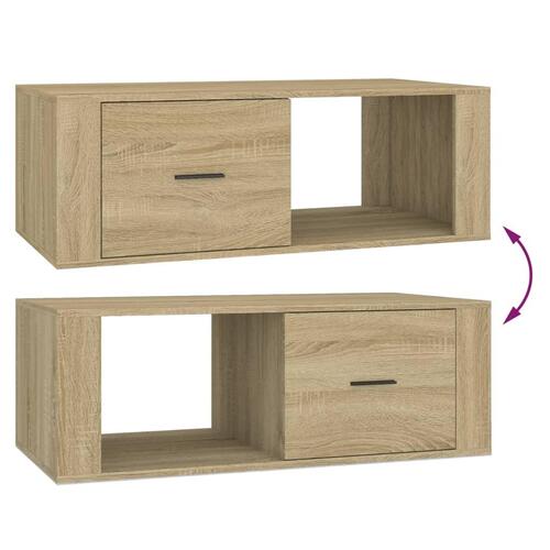 Sofabord 100x50,5x35 cm konstrueret træ sonoma-eg