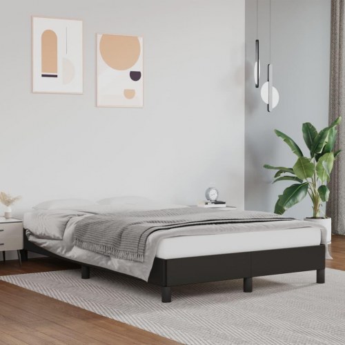 Sengeramme 120 x 200 cm i sort kunstlæder