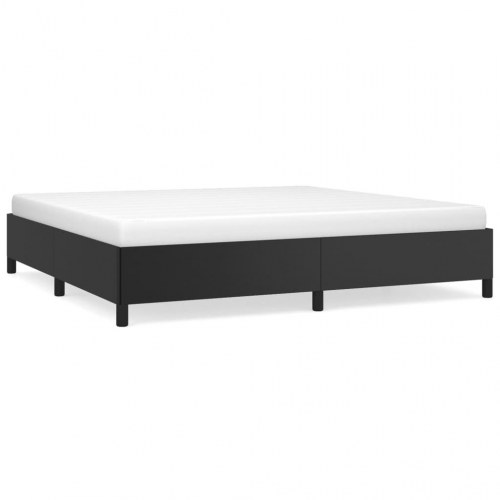 Sengeramme 200×200 cm i sort kunstlæder