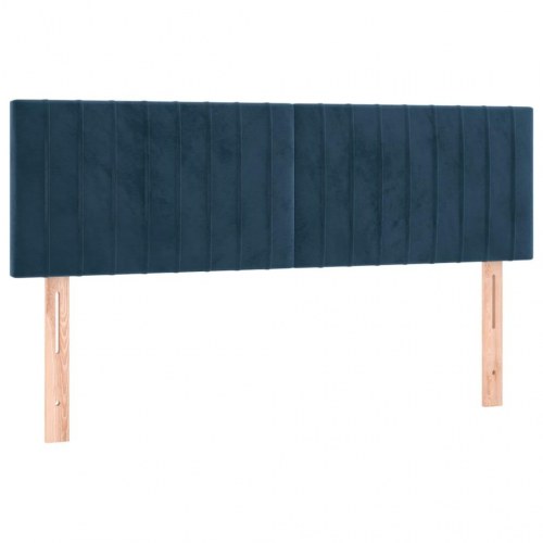 Sengegavl i fløjl 144 x 5 x 78/88 cm - mørkeblå