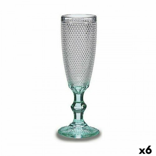 Vivalto champagneglas - Points, gennemsigtig/turkis, 185 ml (6 stk.)