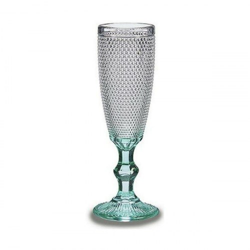 Vivalto champagneglas - Points, gennemsigtig/turkis, 185 ml (6 stk.)