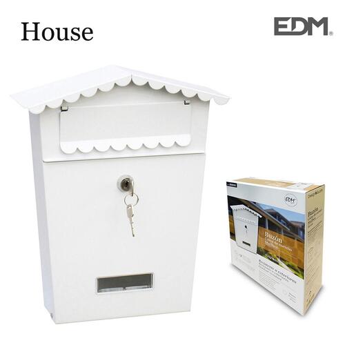 Brevkasse EDM House Stål Hvid (21 x 6 x 30 cm)