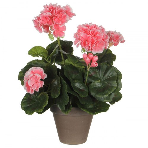 Mica Decorations kunstig geranium i urtepotte - fersken, 11,5 × 33 cm