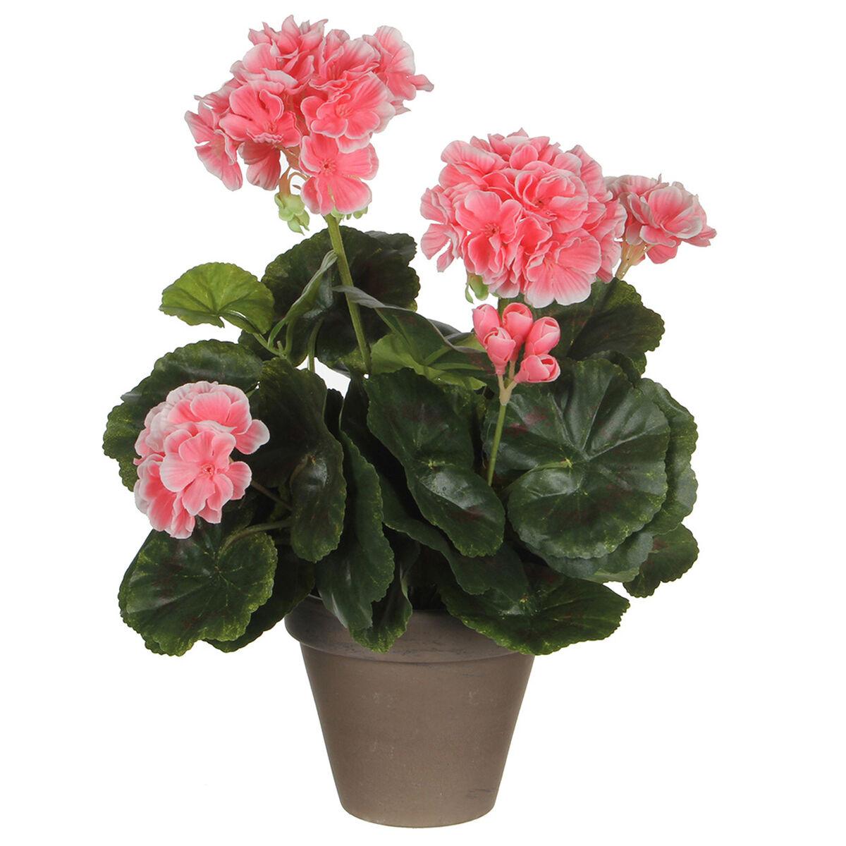 Mica Decorations kunstig geranium i urtepotte - fersken, 11,5 × 33 cm