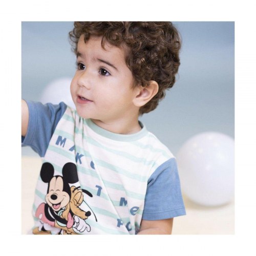 Mickey Mouse kortærmet T-shirt til dreng, 18 måneder, multifarvet, 100% bomuld