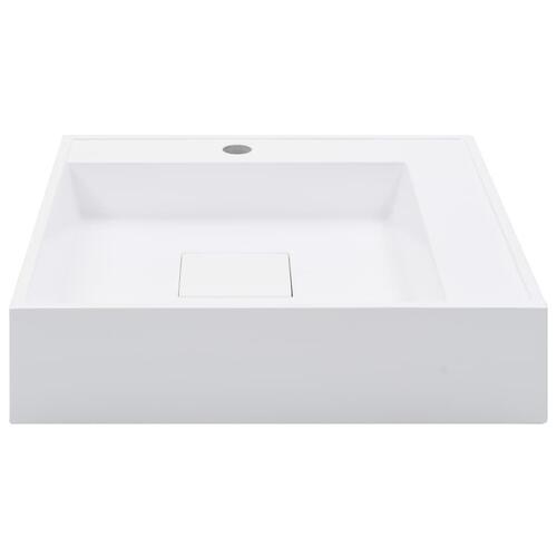 Håndvask 50 x 50 x 12,3 cm mineralstøbt/marmorstøbt hvid