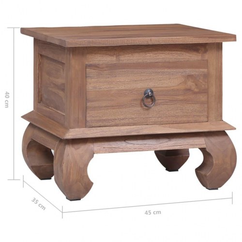 Sengebord 45x35x40 cm massivt teaktræ