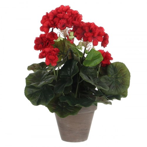Mica Decorations dekorativ kunstig plante i potte - rød, 11,5 × 33 cm (PVC)