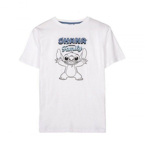 Kortærmet T-shirt til Mænd Stitch Hvid - XXL