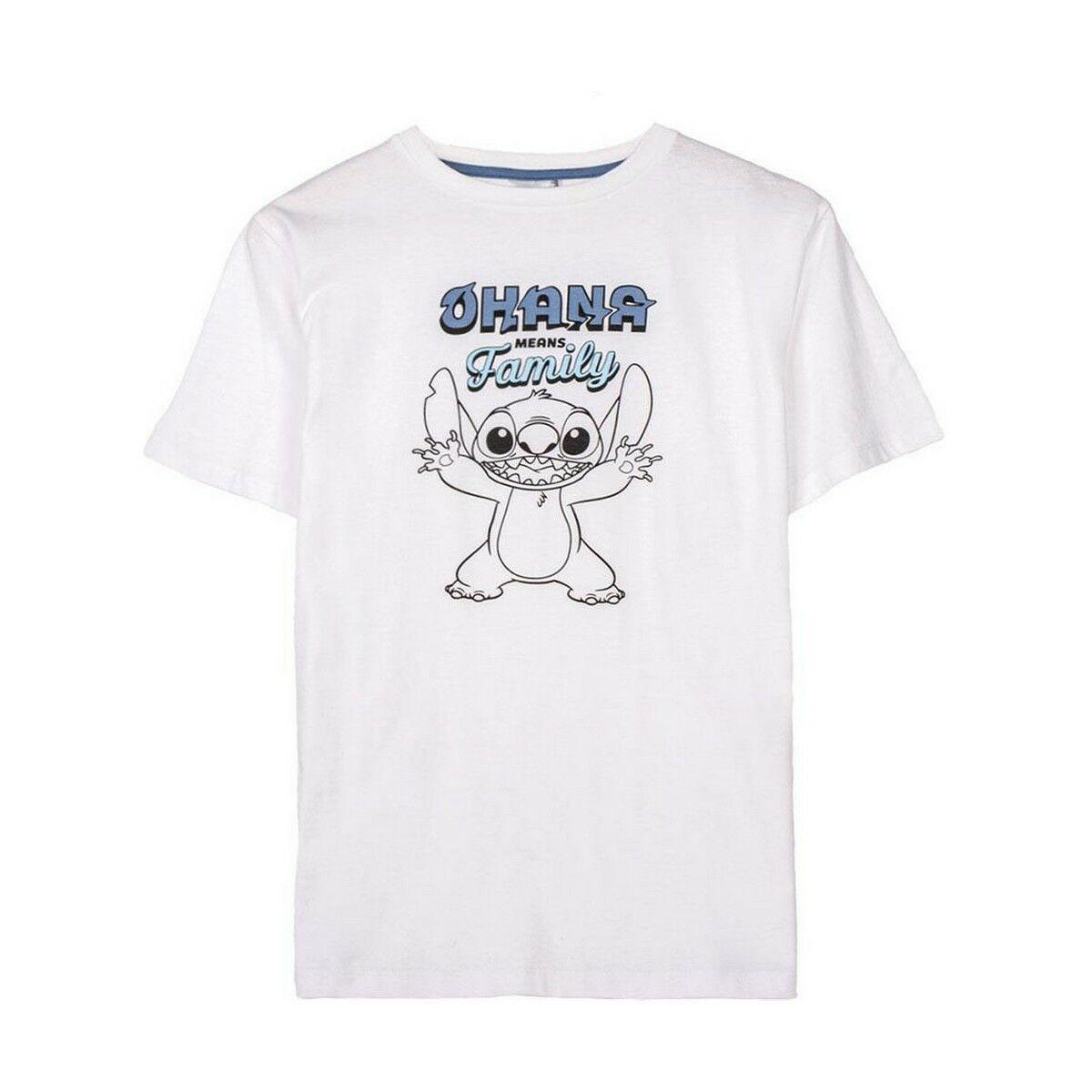 Kortærmet T-shirt til Mænd Stitch Hvid - XXL