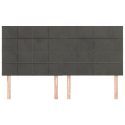Sengegavl i mørkegrå fløjl - 200 x 5 x 118/128 cm