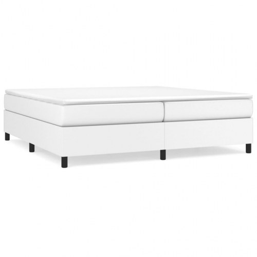 Boxspring sengeramme 200×200 cm i kunstlæder - hvid
