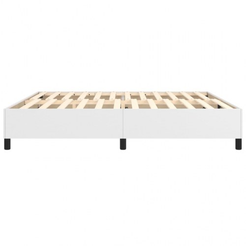 Boxspring sengeramme 200×200 cm i kunstlæder - hvid