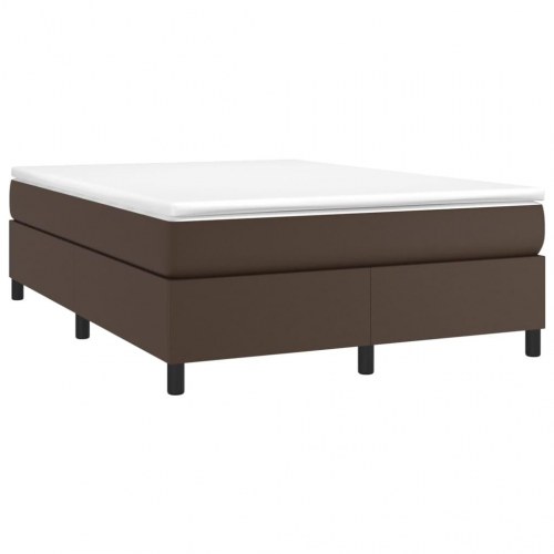 Boxspring sengeramme 140×200 cm i kunstlæder - brun