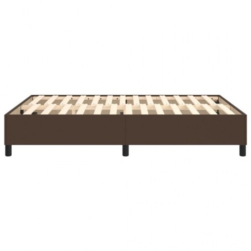 Boxspring sengeramme 140×200 cm i kunstlæder - brun