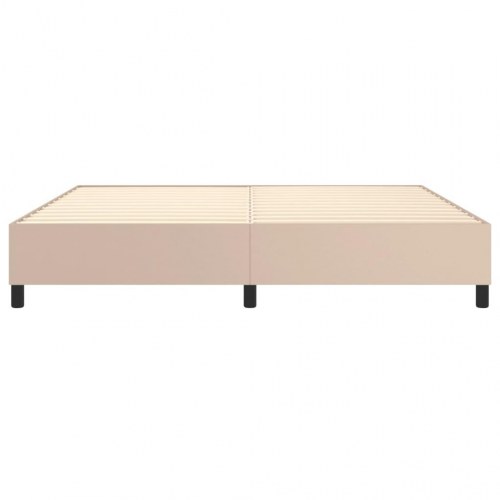 Boxspring sengeramme 200x200 cm i kunstlæder - cappuccino