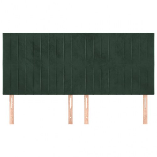 Sengegavl i fløjl - mørkegrøn, 200 x 5 x 118/128 cm