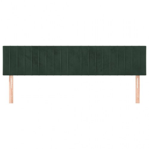 Sengegavl i fløjl 200 x 5 x 78/88 cm - mørkegrøn
