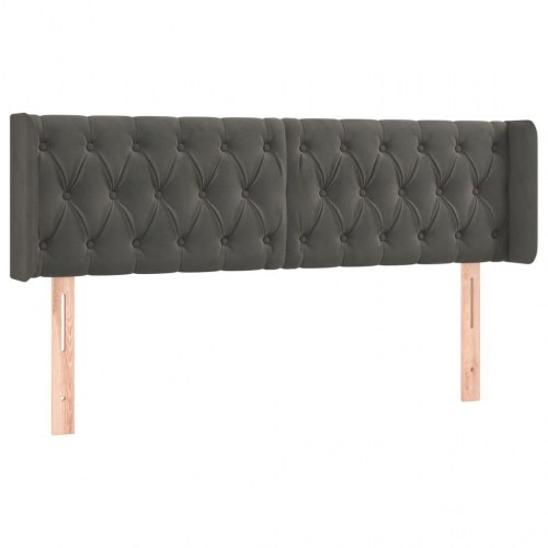 Sengegavl med kanter 147 x 16 x 78/88 cm - mørkegrå