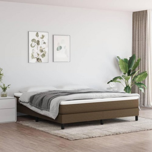 Kontinentalseng med madras 180×200 cm - stof, mørkebrun