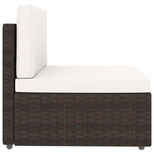 2-personers sofa modulær polyrattan brun
