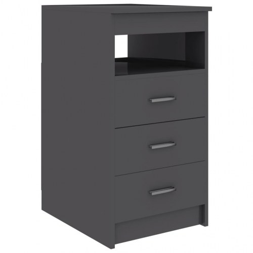 Skuffeskab 40x50x76 cm konstrueret træ grå højglans