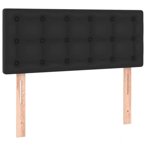 Kontinentalseng med LED-lys 90×190 cm i sort kunstlæder