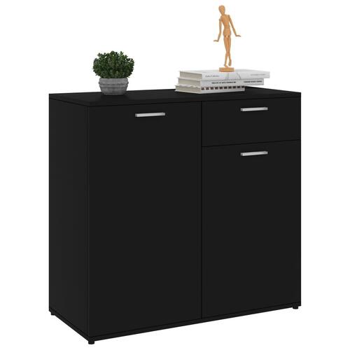 Skænk 80x36x75 cm konstrueret træ sort