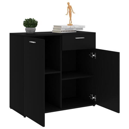 Skænk 80x36x75 cm konstrueret træ sort