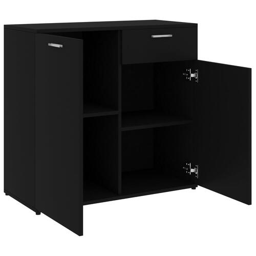 Skænk 80x36x75 cm konstrueret træ sort